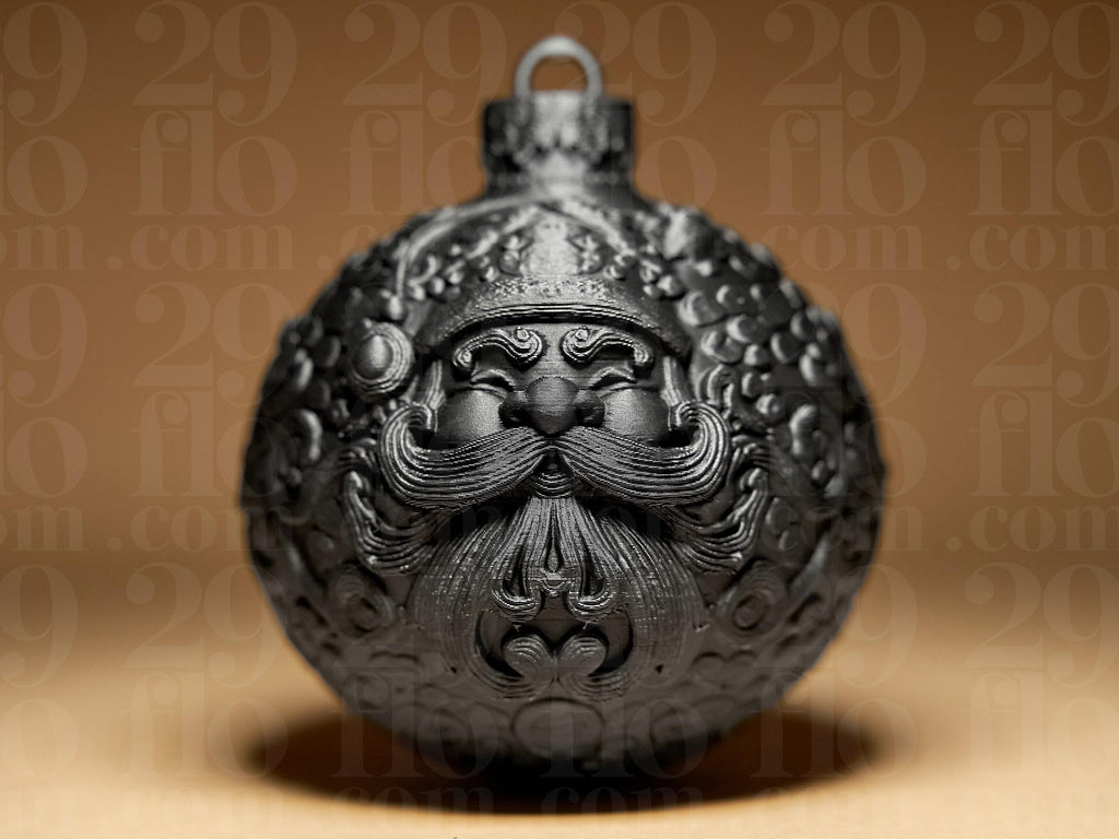 Santa Claus Weihnachtskugel | Ornamental Dark Art | Gothic Christbaumkugel | Deko Anhänger