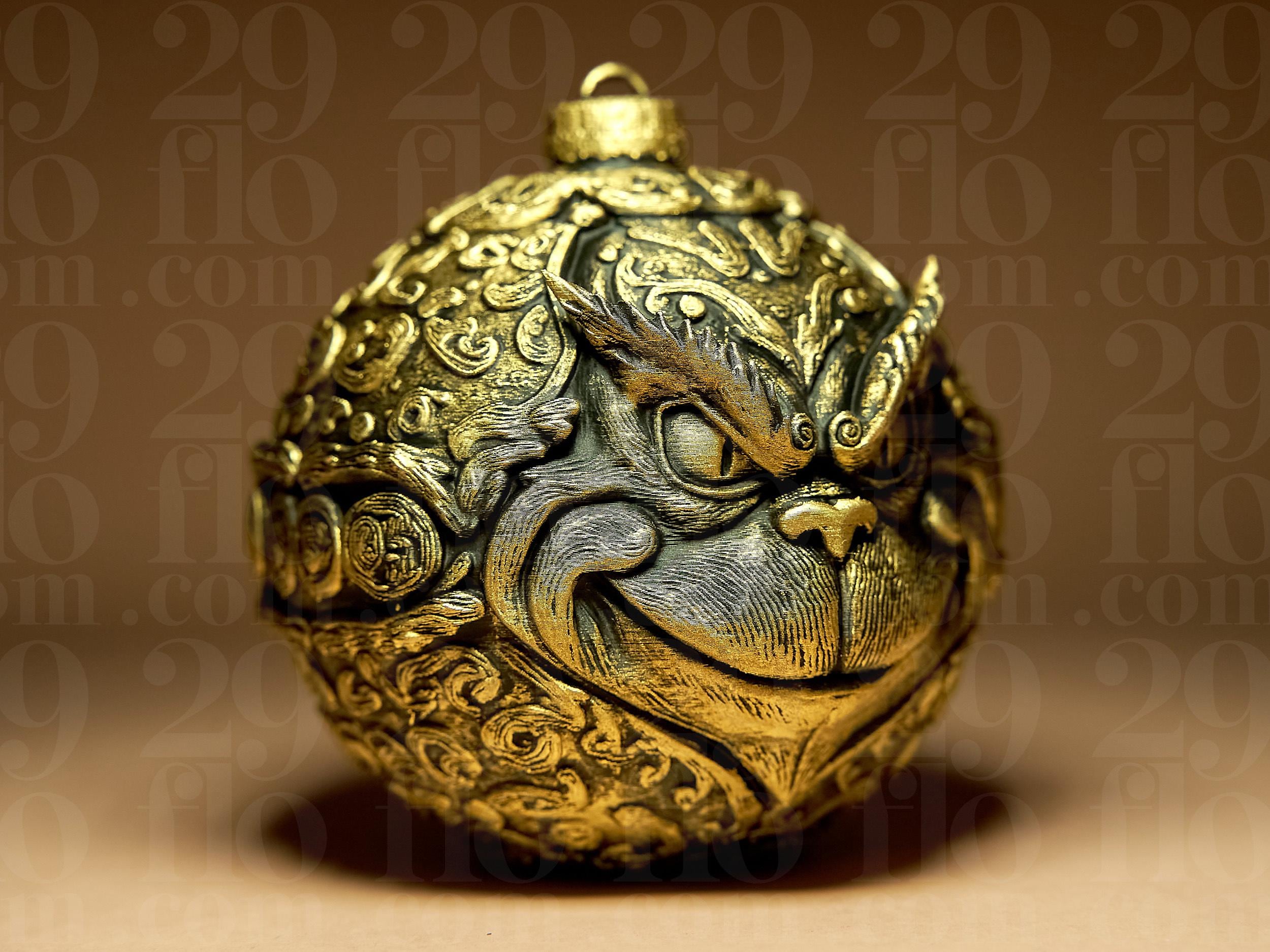 Grinch Weihnachtskugel | Ornamental Dark Art | Gothic Christbaumkugel | Deko Anhänger