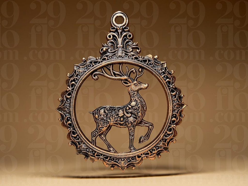 Reindeer Christmas Ornament | Ornamental Rentier | Gothic Weihnachtsdeko | Dark Art Anhänger