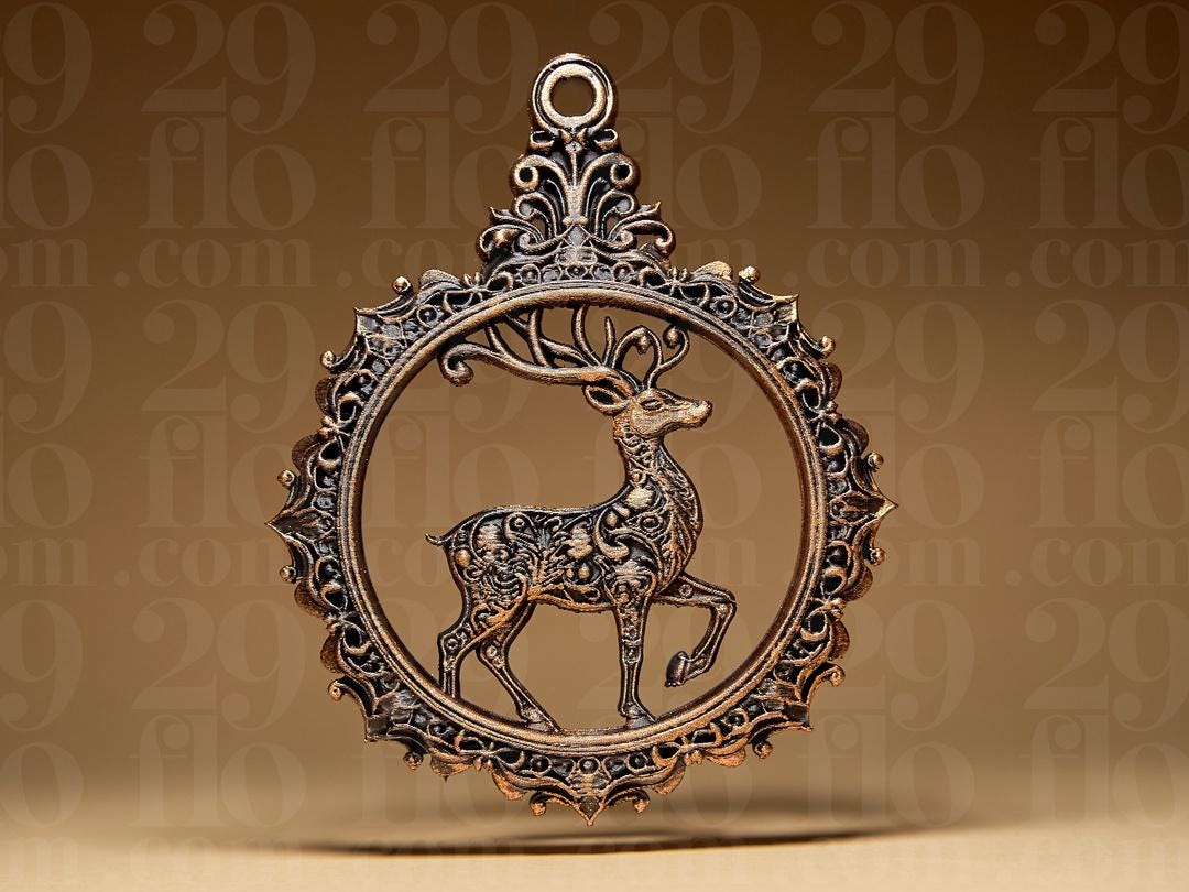 Reindeer Christmas Ornament | Ornamental Rentier | Gothic Weihnachtsdeko | Dark Art Anhänger