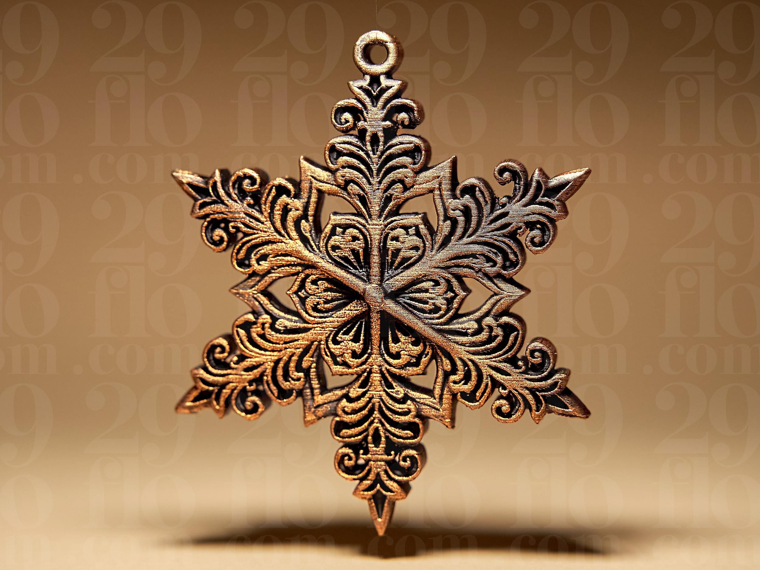Gothic Snowflake Ornaments Set | 6er Set Weihnachtsbaumschmuck | Barocke Sterne | Dark Art Deko