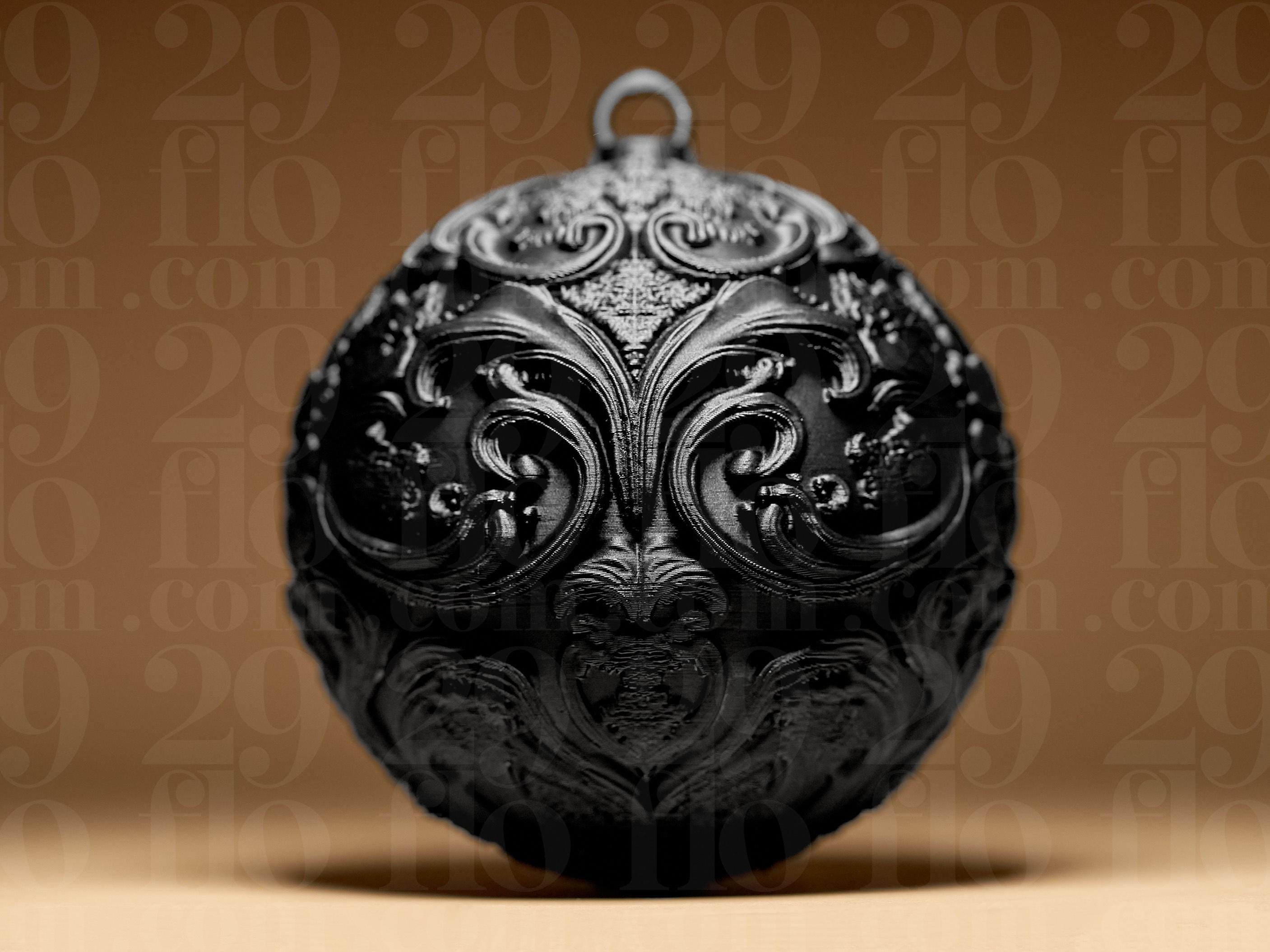 Gothic Christmas Baubles Set | 6er Set Ornamentale Weihnachtskugeln | Dark Art Deko