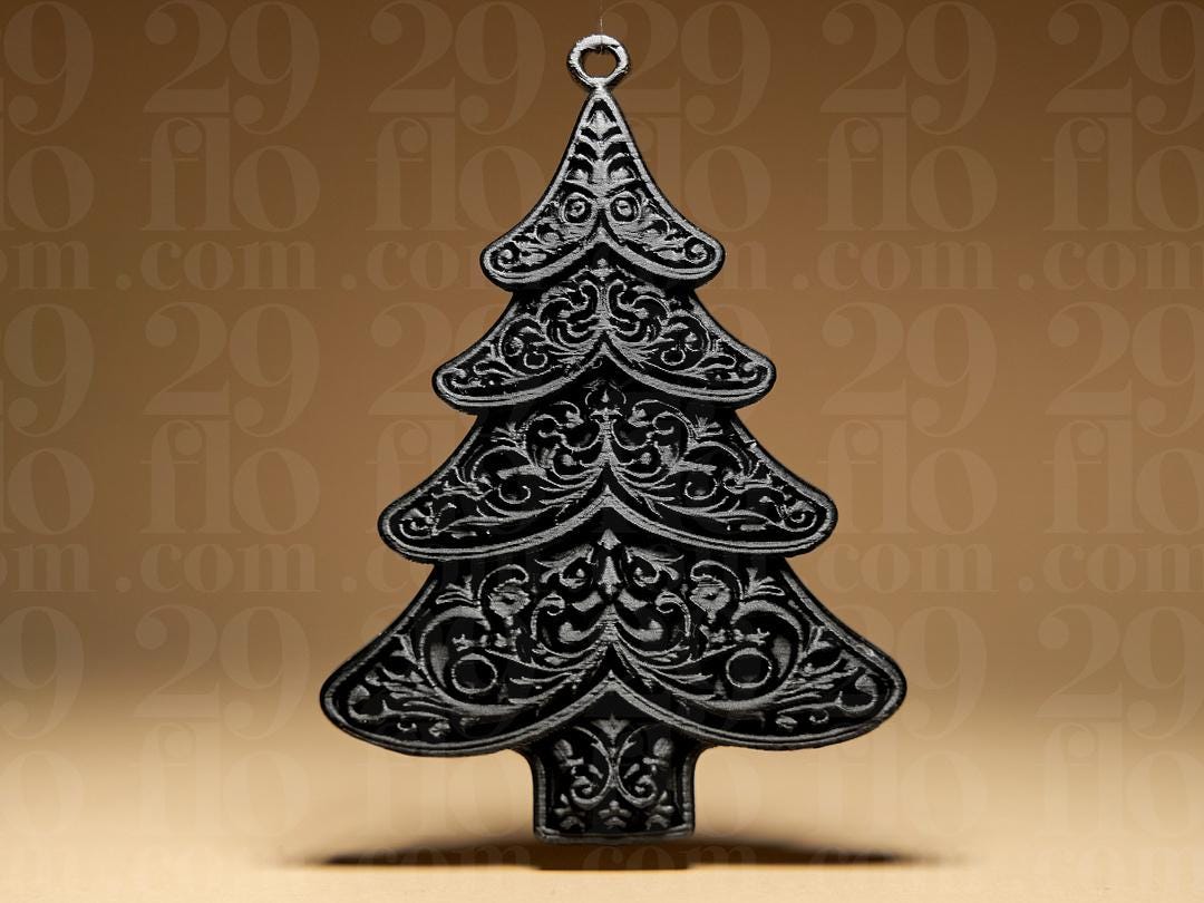 Ornamental Christmas Tree Ornament | Barocker Weihnachtsbaum | Gothic Deko | Dark Art Anhänger