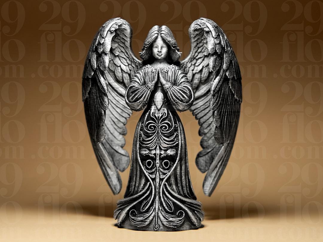 Gothic Angel Tree Topper | Ornamentale Weihnachtsbaumspitze | Dark Art Engel Figur | Weihnacht