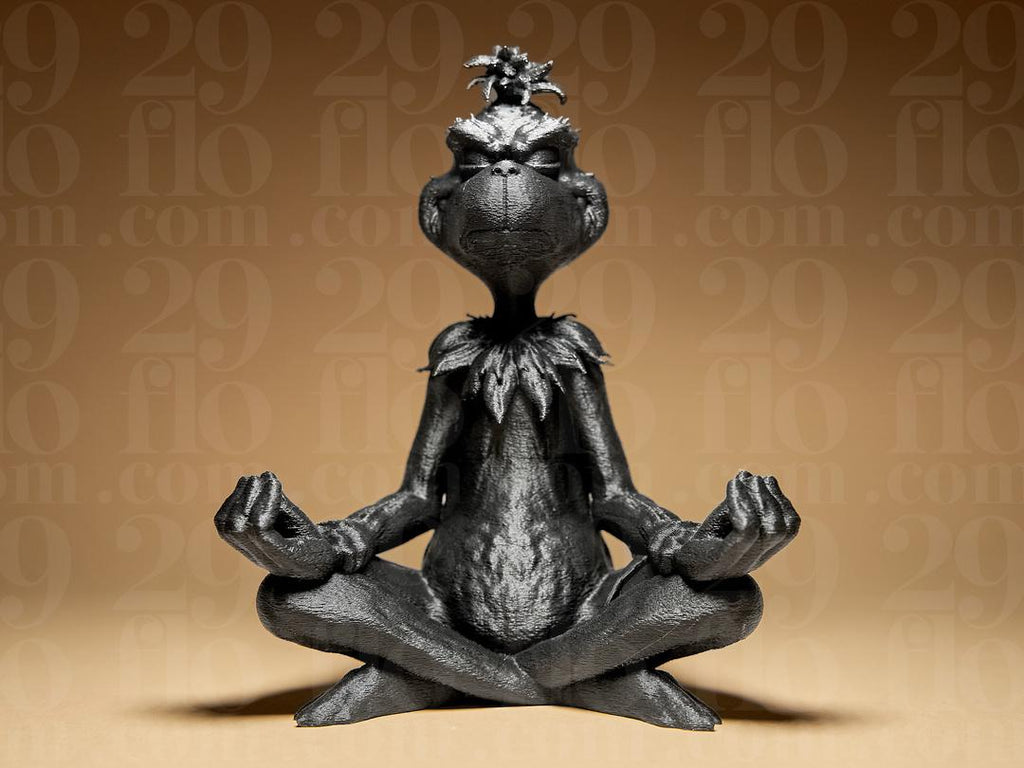 Meditating Grinch Figurine | Yoga Zen Statue | Dark Christmas Deko | Anti-Festlich