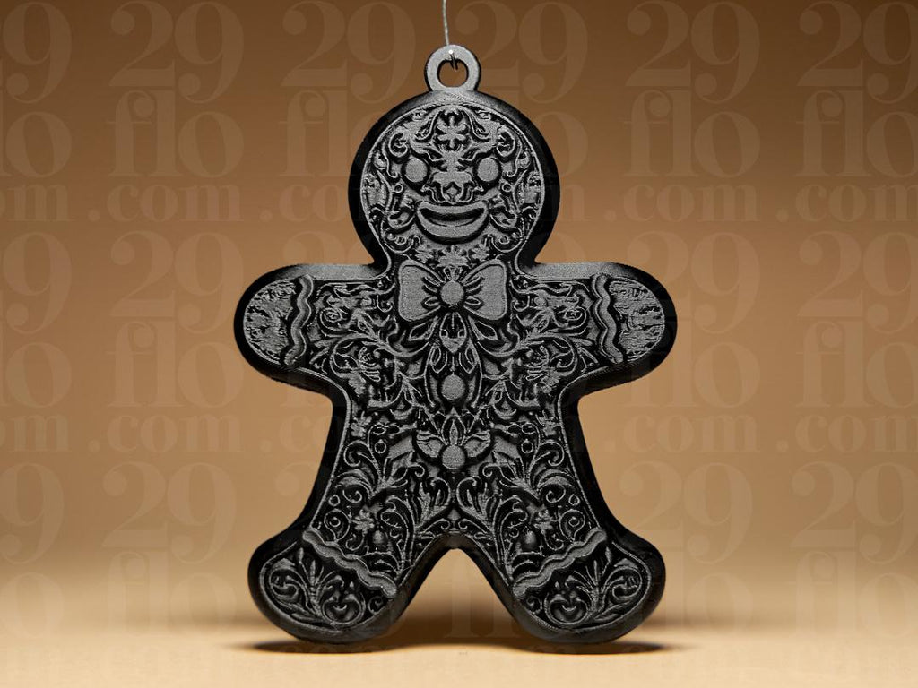 Gingerbread Man Christmas Ornament | Ornamental Lebkuchenmann | Gothic Weihnachtsdeko | Dark Art Anhänger