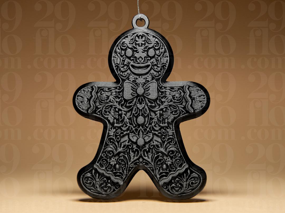 Gingerbread Man Christmas Ornament | Ornamental Lebkuchenmann | Gothic Weihnachtsdeko | Dark Art Anhänger