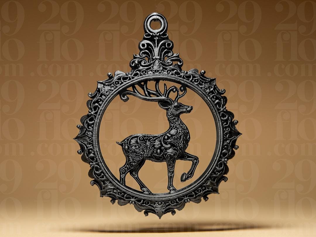 Reindeer Christmas Ornament | Ornamental Rentier | Gothic Weihnachtsdeko | Dark Art Anhänger