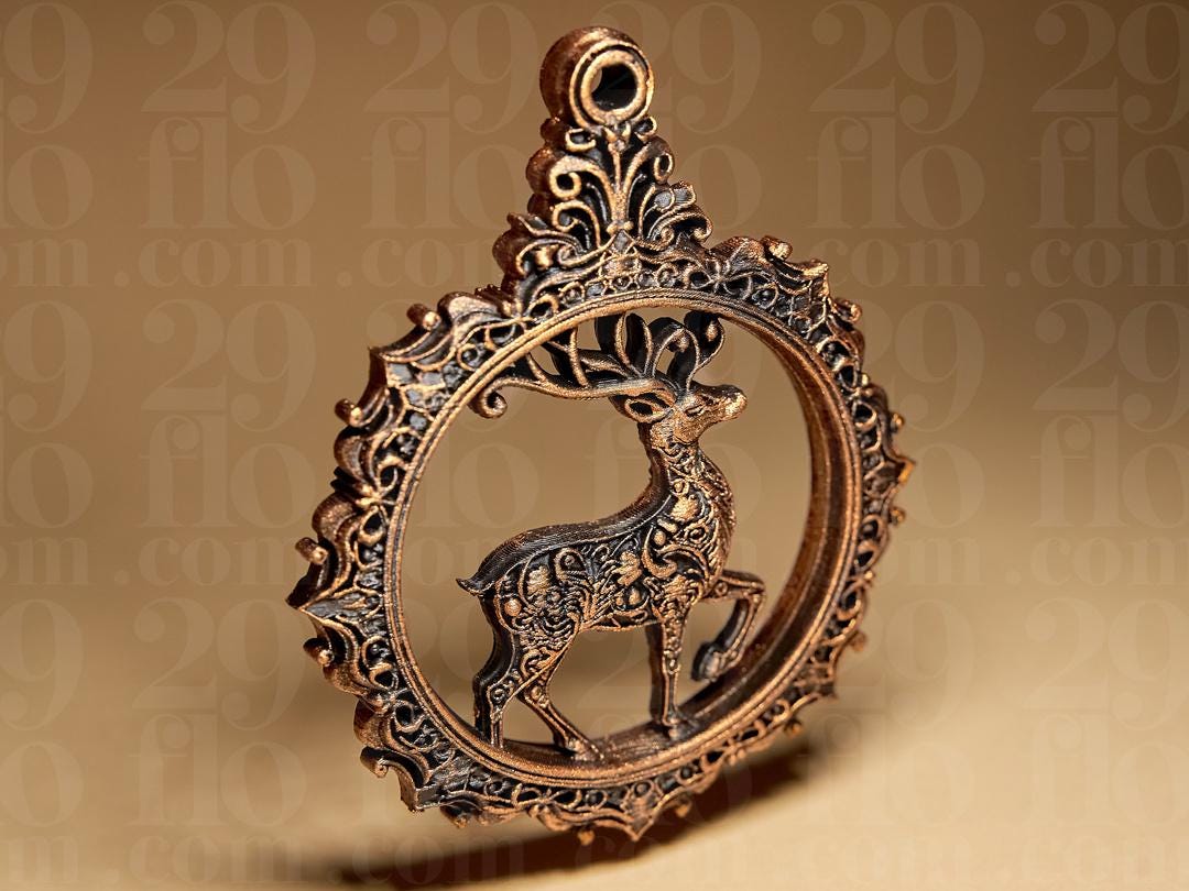 Reindeer Christmas Ornament | Ornamental Rentier | Gothic Weihnachtsdeko | Dark Art Anhänger
