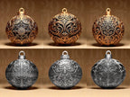 Gothic Christmas Baubles Set | 6er Set Ornamentale Weihnachtskugeln | Dark Art Deko