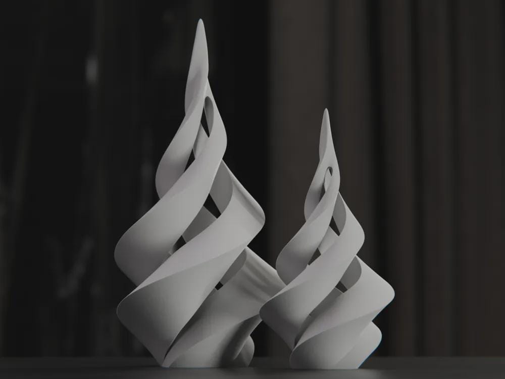 Abstrakt Spiral Weihnachtsbaum | Minimalistische Skulptur | Moderne Laterne | Design Deko Fehn-factory.de
