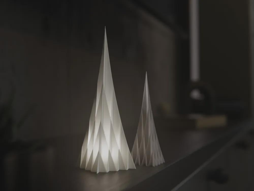 Geometrischer Weihnachtsbaum | Moderne LED Laterne | Falt-Design Deko | Minimalist