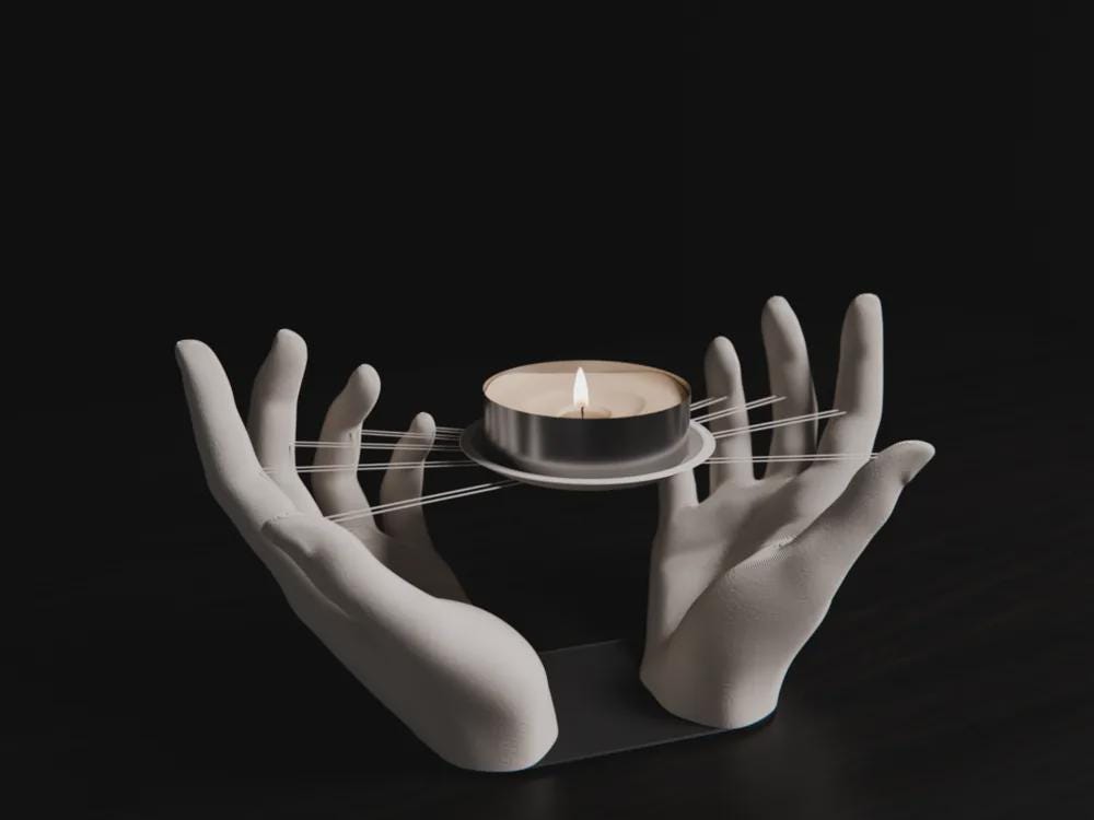 Schwebendes Teelicht Halter | Gothic Laterne | Ornamentale Deko | Dark Art Kerzenständer