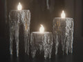 Schwimmende Eiszapfen Kerzen Set | 3er Set LED Teelichthalter | Moderne Winter Deko | Frostige Optik