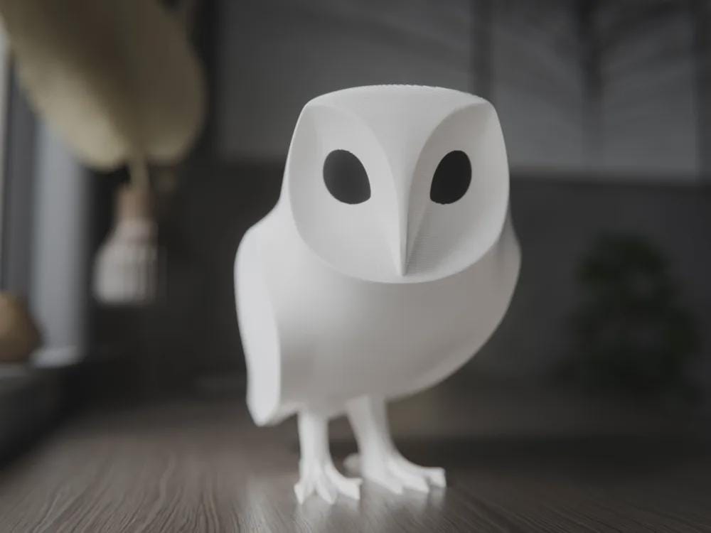 Minimalistische Schleiereule | Moderne Vogelfigur | Skandinavische Deko | Abstrakte Tierstatue