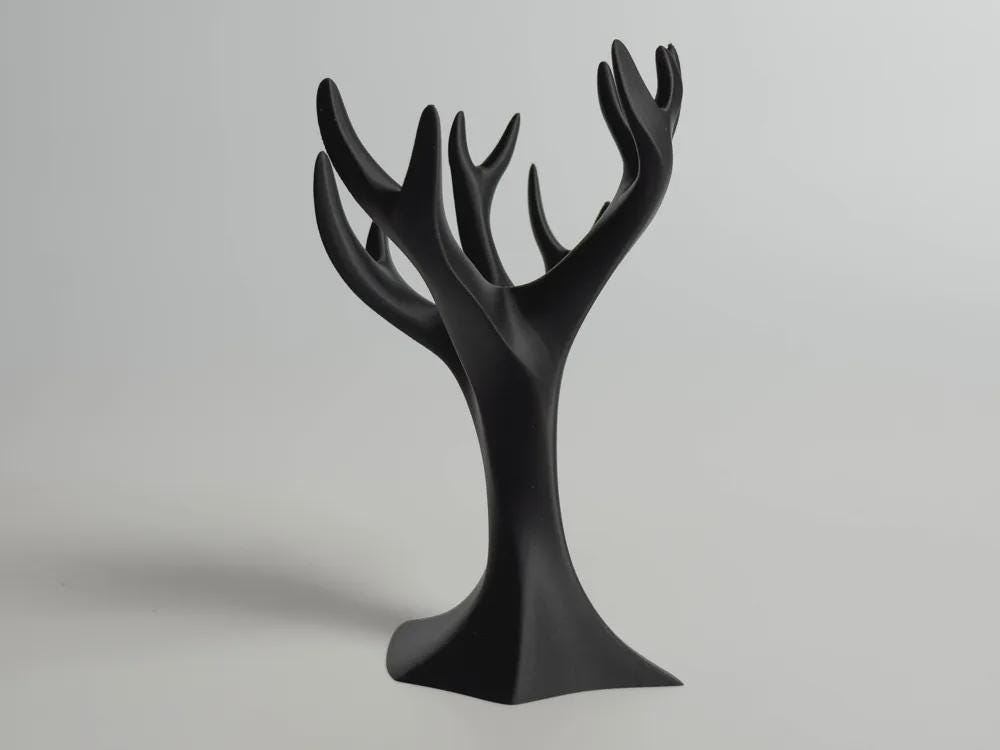 Minimalistischer Schlüssel- & Schmuck-Organizer | Geweih Baum Design | Moderne Ablage Deko | Abstrakte Skulptur