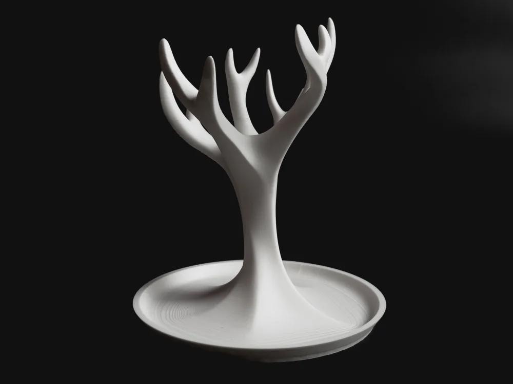 Minimalistischer Schlüssel- & Schmuck-Organizer | Geweih Baum Design | Moderne Ablage Deko | Abstrakte Skulptur