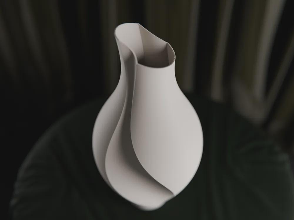 Schlitzvase Design | Minimalistische Blumenvase | Moderne Skulpturale Deko | Organische Form