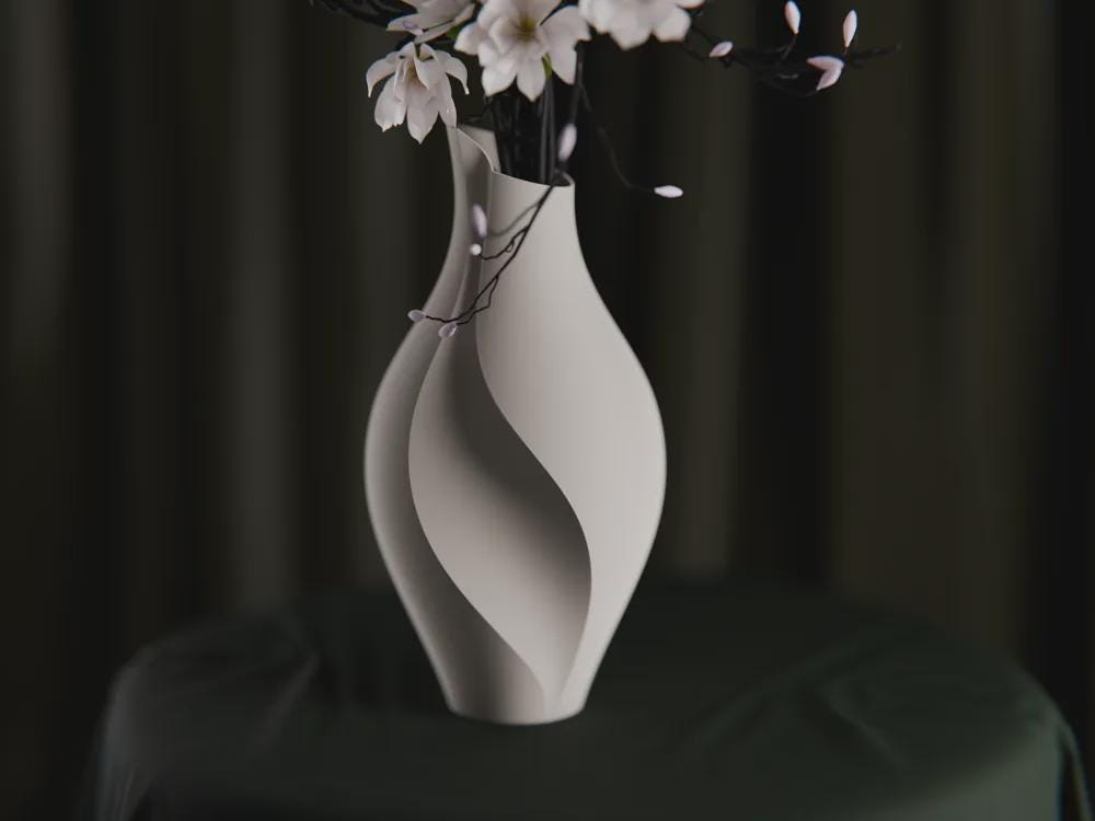 Schlitzvase Design | Minimalistische Blumenvase | Moderne Skulpturale Deko | Organische Form