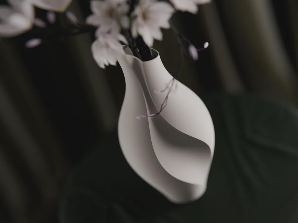 Schlitzvase Design | Minimalistische Blumenvase | Moderne Skulpturale Deko | Organische Form