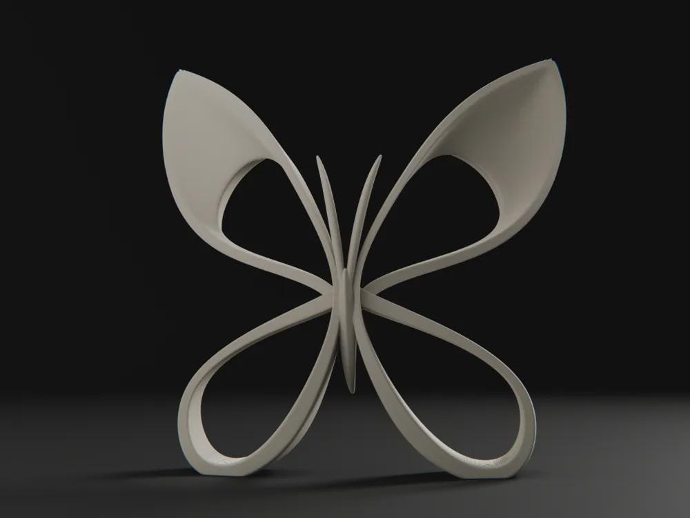 Minimalistische Schmetterlings Skulptur | Abstrakte Tierfigur | Modernes Design | Elegante Deko Fehn-factory.de