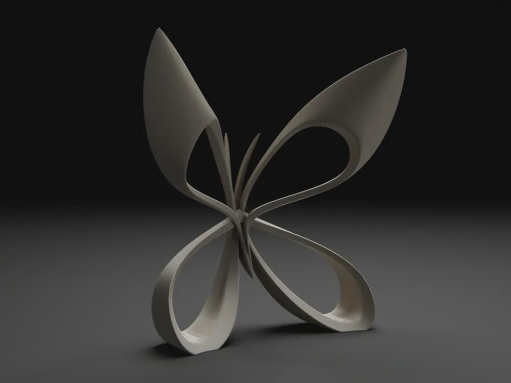 Minimalistische Schmetterlings Skulptur | Abstrakte Tierfigur | Modernes Design | Elegante Deko Fehn-factory.de