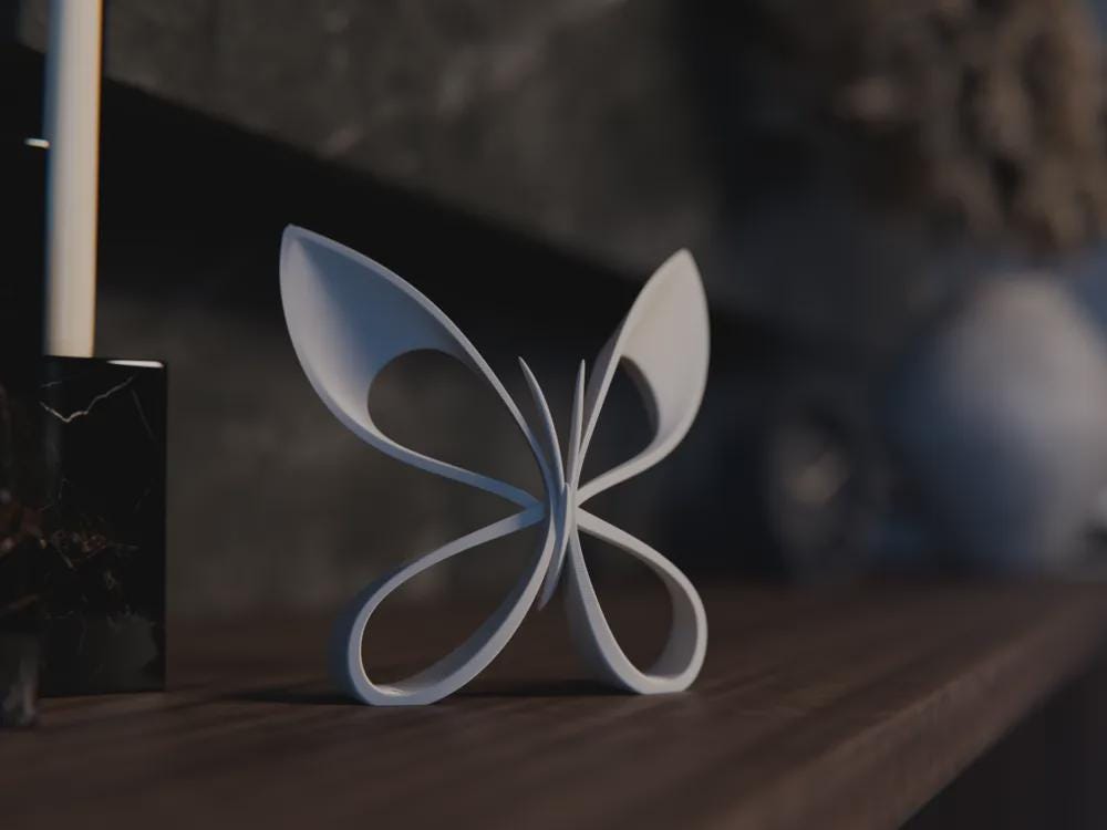 Minimalistische Schmetterlings Skulptur | Abstrakte Tierfigur | Modernes Design | Elegante Deko Fehn-factory.de