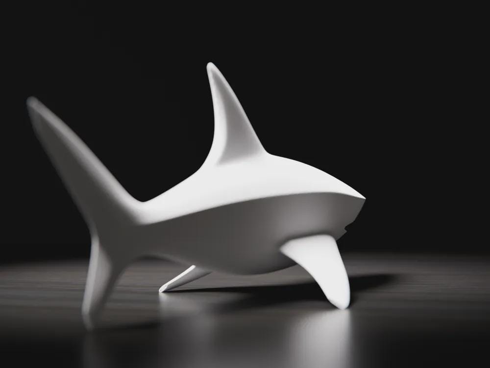 Minimalistische Hai Skulptur | Abstrakte Meerestier Figur | Modern Design Deko | Sleek Shark Statue Fehn-factory.de