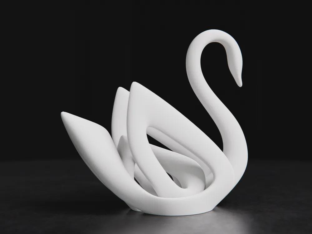 Minimalistische Schwan Skulptur | Elegante Tierfigur | Modern Design Deko | Anmutige Form Fehn-factory.de