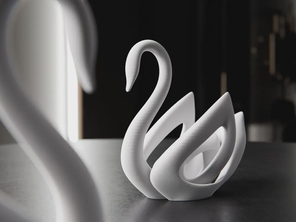 Minimalistische Schwan Skulptur | Elegante Tierfigur | Modern Design Deko | Anmutige Form Fehn-factory.de