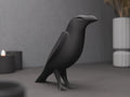 Krähe Skulptur | Abstrakte Vogelfigur | Gothic Minimalist Deko | Rabenfigur Fehn-factory.de