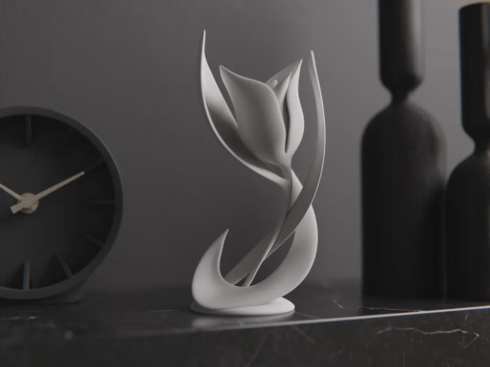 Minimalistische Blumen Skulptur | Abstraktes Blüten Design | Moderne Deko | Elegante Tulpe Figur Fehn-factory.de