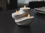 Wirbel Teelichthalter | Minimalistische LED Lampe | Modernes Spiral Design | Skulpturaler Kerzenständer Fehn-factory.de
