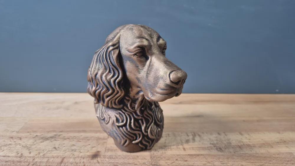 Gordon Setter Büste / Realistic Gordon Setter Bust - Handbemalt & Detailliert