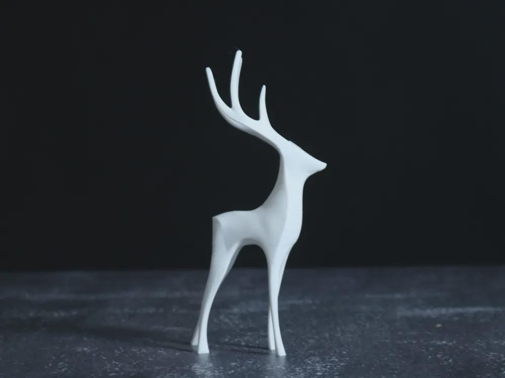 Hirschbock Skulptur | Minimalist Stag Figure | Moderne Tierstatue | Skandinavisches Design
