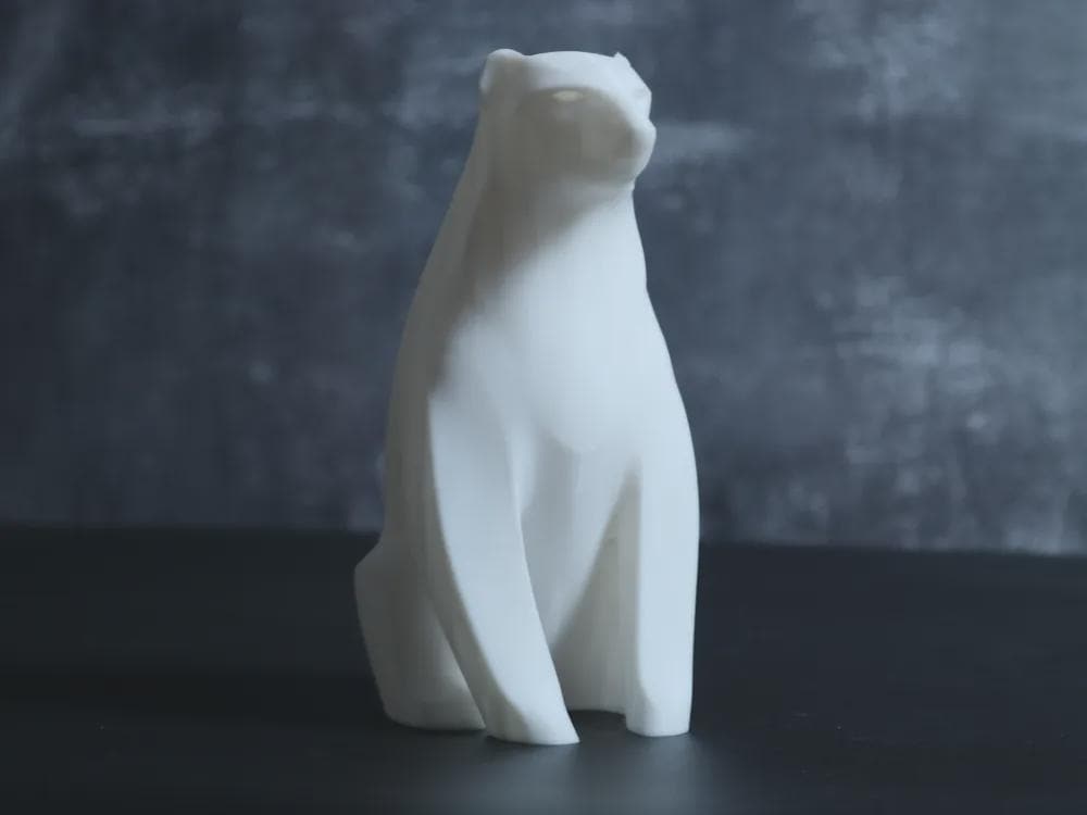 Eisbär Skulptur | Minimalist Polar Bear Figure | Skandinavische Deko | Abstrakte Tierstatue