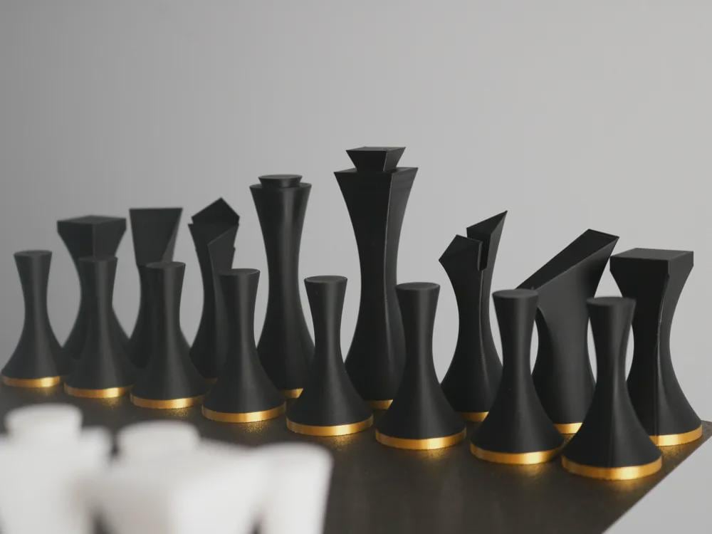 Minimalistische Schachfiguren Set | Modern Abstract Chess Pieces | Skulpturales Design | Luxus
