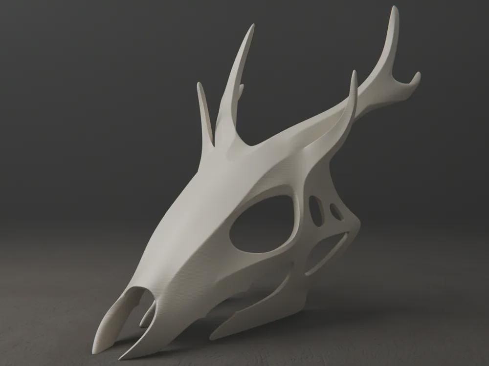 Wendigo-Schädel Skulptur | Gothic Antlered Skull | Dark Art Fantasy Deko | Großes Statement