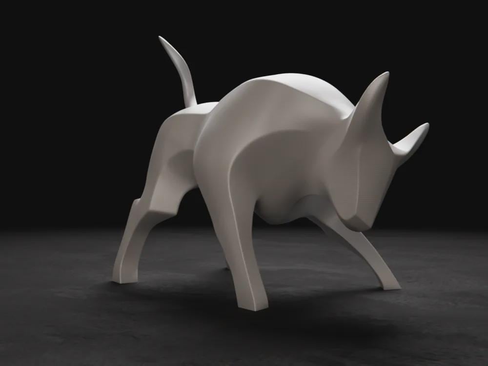 Stier Skulptur | Minimalist Bull Statue | Moderne Kraftfigur | Elegantes Design