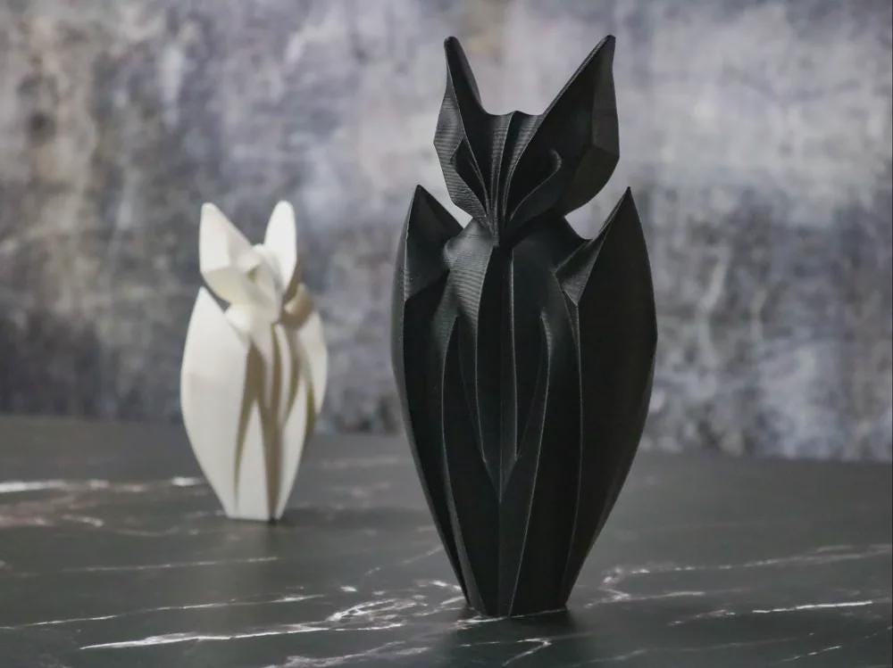 Minimalistische Fledermaus-Skulptur | Abstract Bat Figure | Gothic Design Deko | Dunkle Ästhetik
