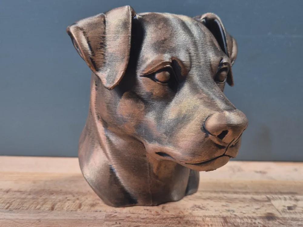Patterdale Terrier Büste / Realistic Patterdale Terrier Bust – Handbemalt & Detailliert