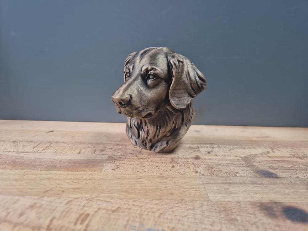Hovawart Büste / Realistic Hovawart Bust – Handbemalt & Detailliert