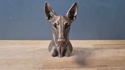 Pharaonenhund Büste – Realistic Pharaoh Hound Dog Bust | Handbemalt & 3D-Printed – Hochdetaillierte Skulptur