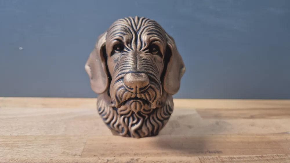Otterhound Büste – Realistic Otterhound Dog Bust | Handbemalt & 3D-Printed – Hochdetaillierte Skulptur