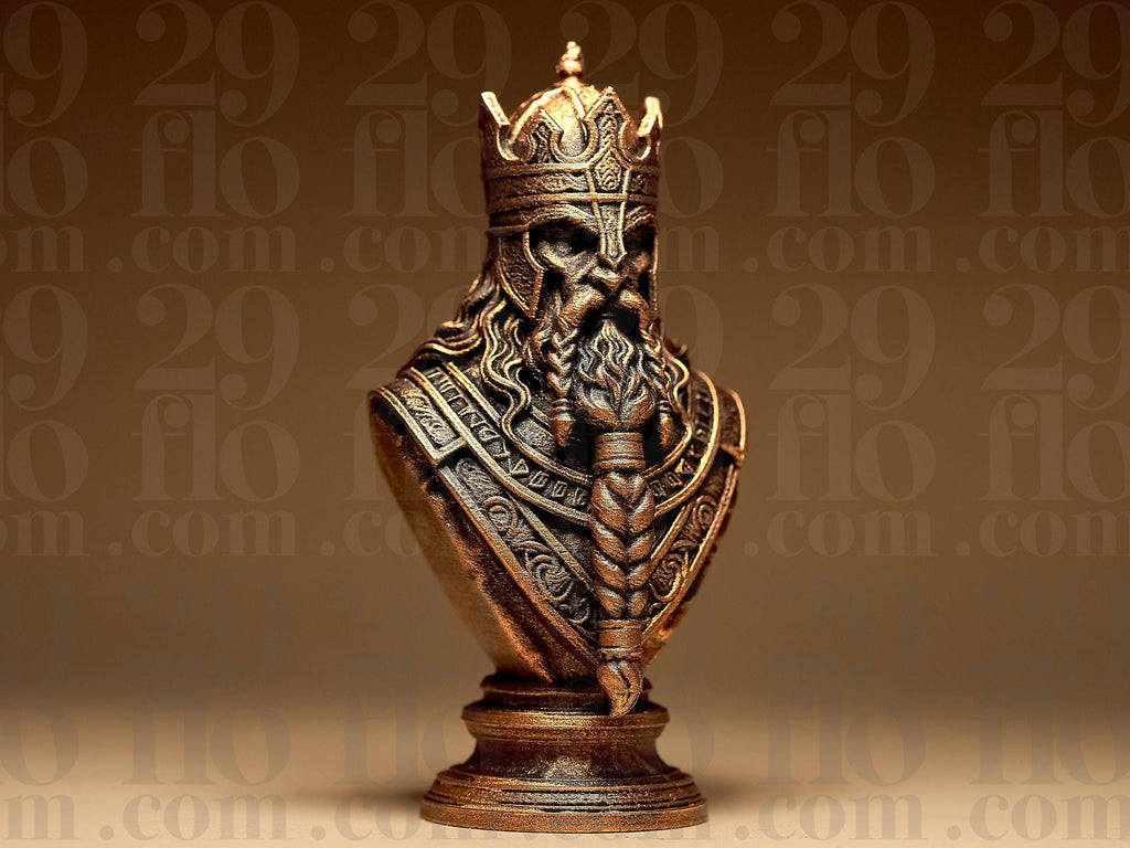 Wikinger Schachfiguren Set | Viking Chess Pieces | Nordische Mythologie Deko | Mittelalter Schach | Handbemalte Büsten Fehn-factory.de