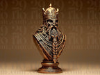 Wikinger Schachfiguren Set | Viking Chess Pieces | Nordische Mythologie Deko | Mittelalter Schach | Handbemalte Büsten Fehn-factory.de