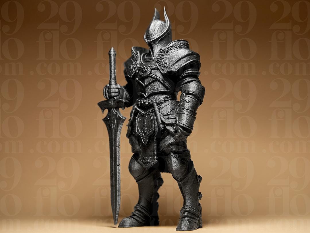 Dunkle Ritter Skulptur | Dark Fantasy Knight Statue | Mittelalter Krieger Figur | Souls-like Rüstung Deko Fehn-factory.de