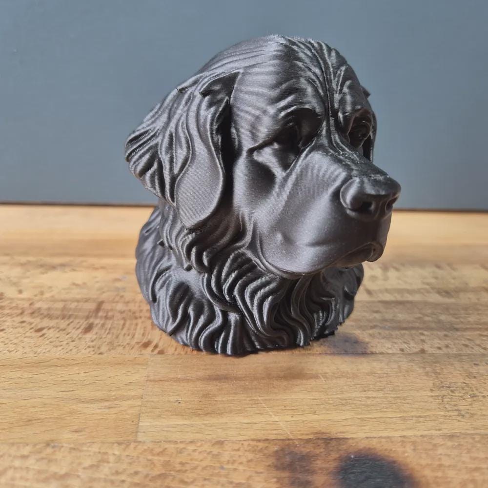 Neufundländer Büste – Realistic Newfoundland Dog Bust | Handbemalt & 3D-Printed – Hochdetaillierte Skulptur Fehn-factory.de
