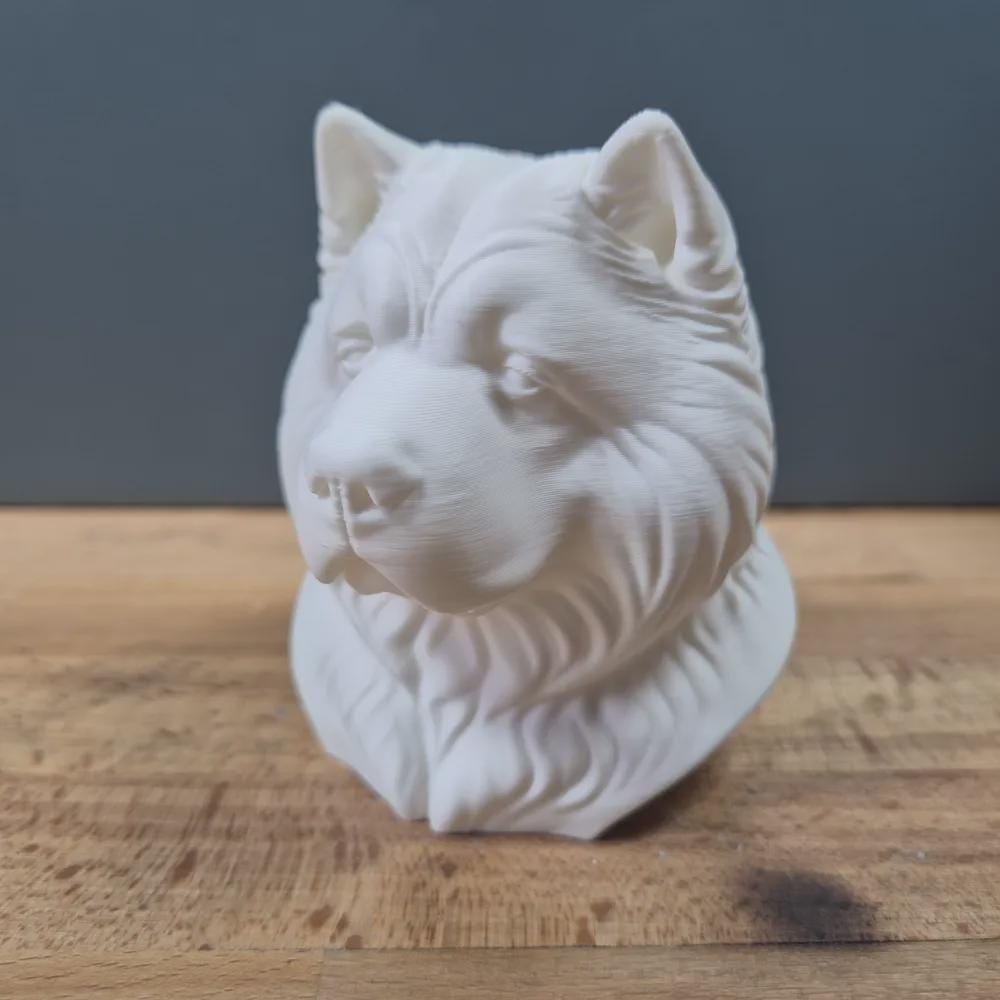 Chow-Chow Büste – Realistic Chow Chow Dog Bust | Handbemalt & 3D-Printed – Hochdetaillierte Skulptur Fehn-factory.de