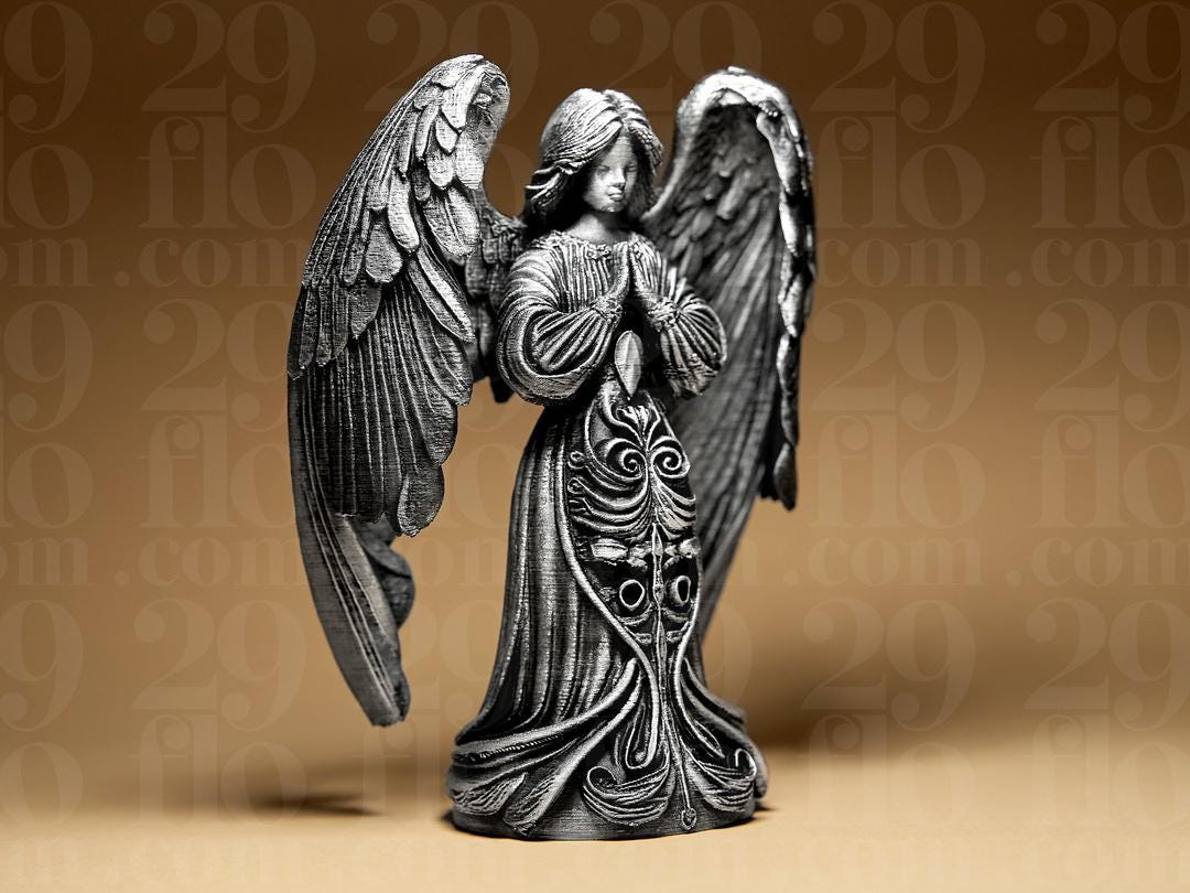 Gothic Angel Tree Topper | Ornamentale Weihnachtsbaumspitze | Dark Art Engel Figur | Weihnacht